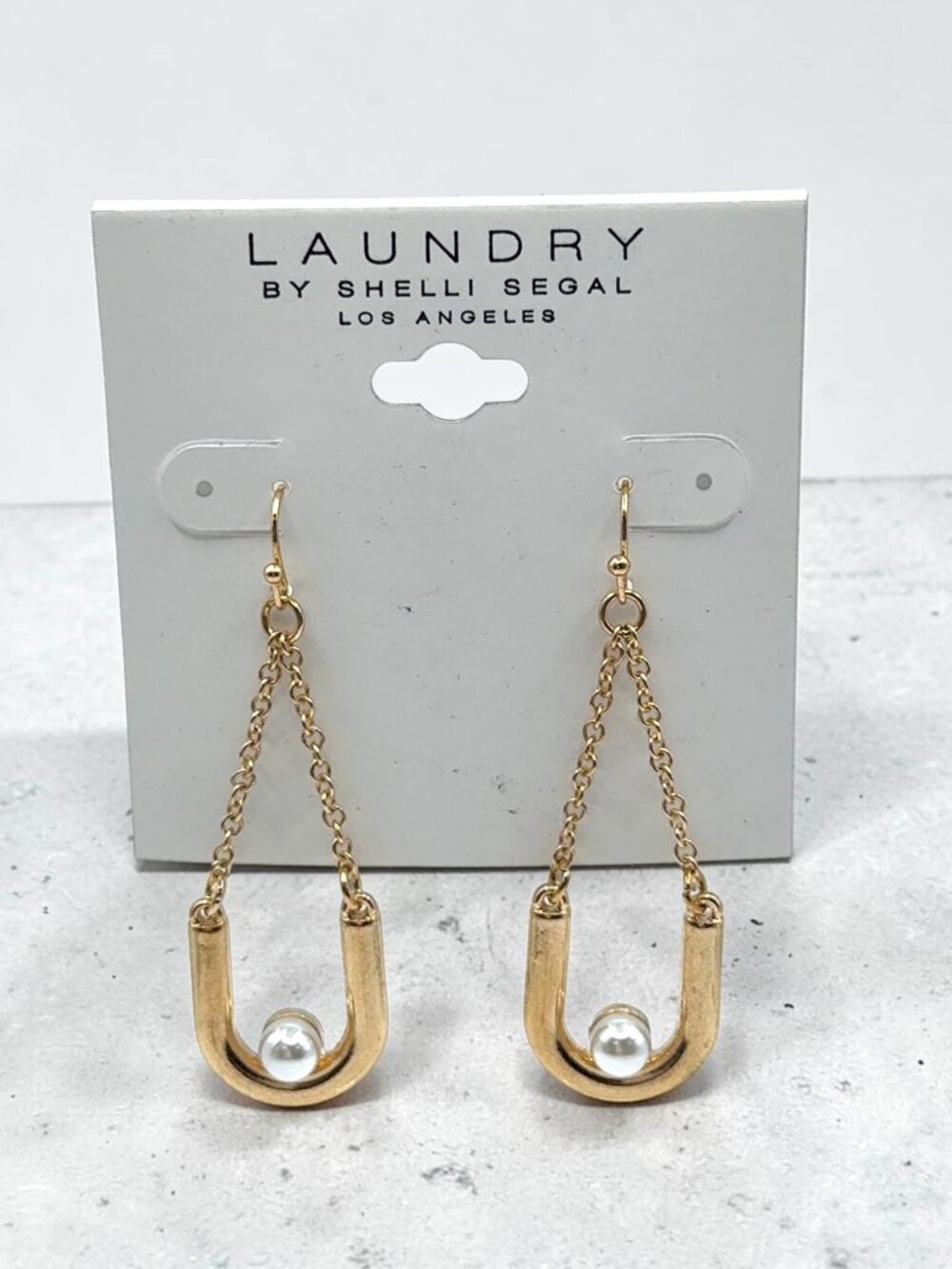 Laundry by Shelli Segal Gold-Tone Faux Pearl Dangle Earrings